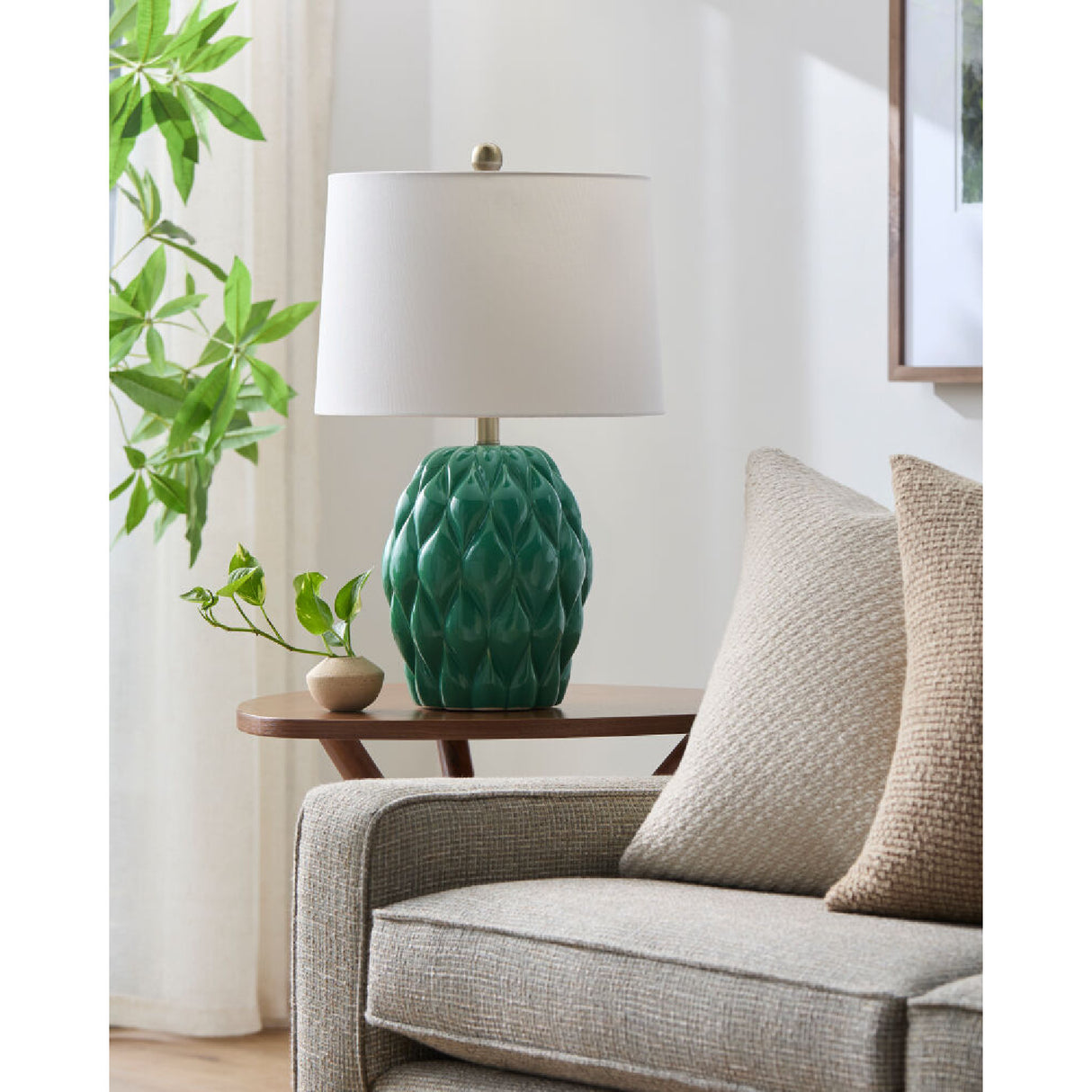 Modern European furniture - Reliefed Ceramic Accent Table Lamp - www.oroa.com