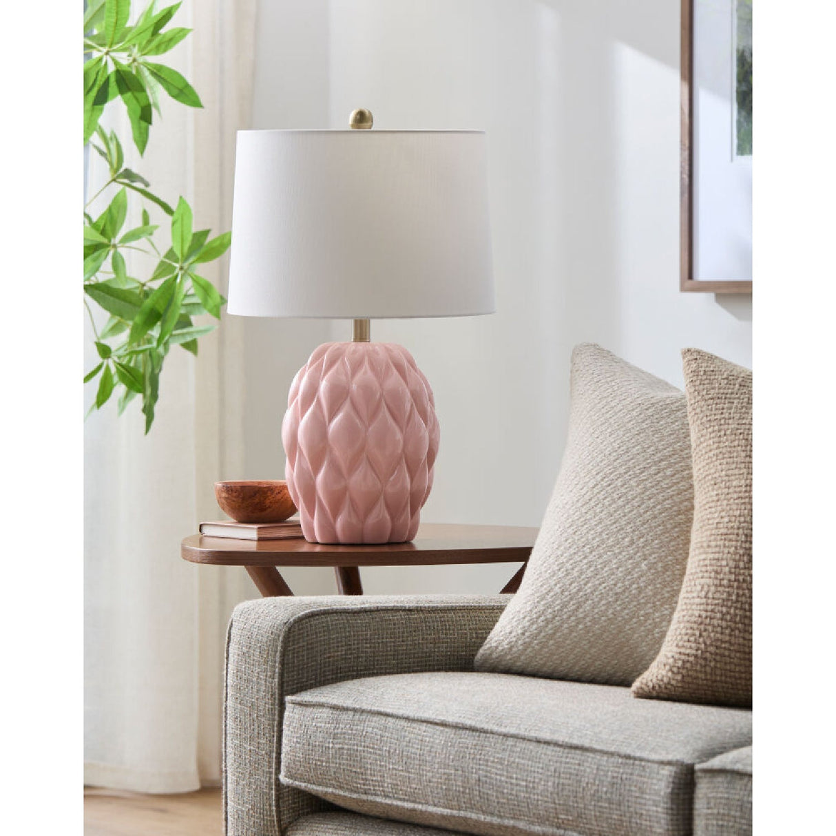 Modern European furniture - Reliefed Ceramic Accent Table Lamp - www.oroa.com