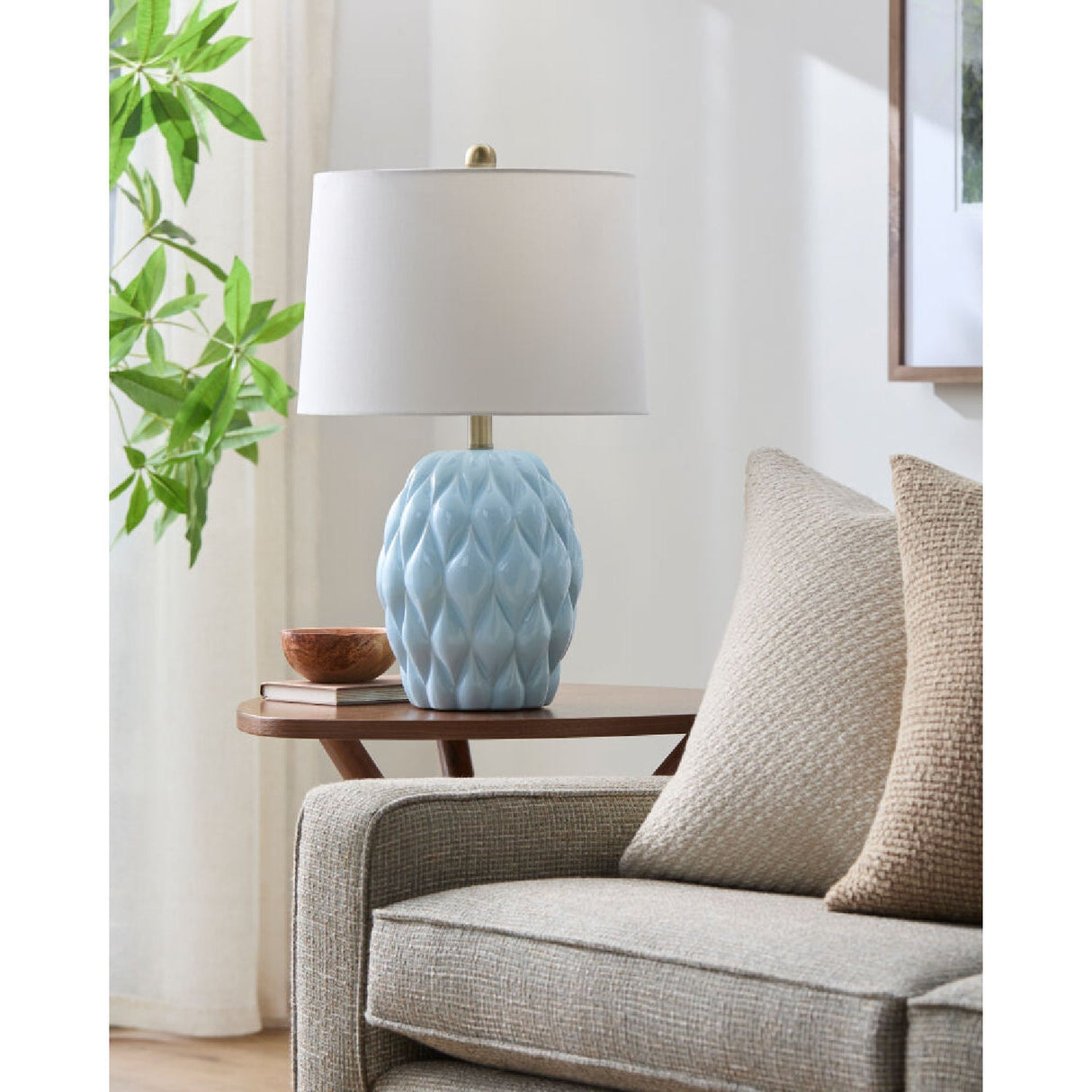 Modern European furniture - Reliefed Ceramic Accent Table Lamp - www.oroa.com