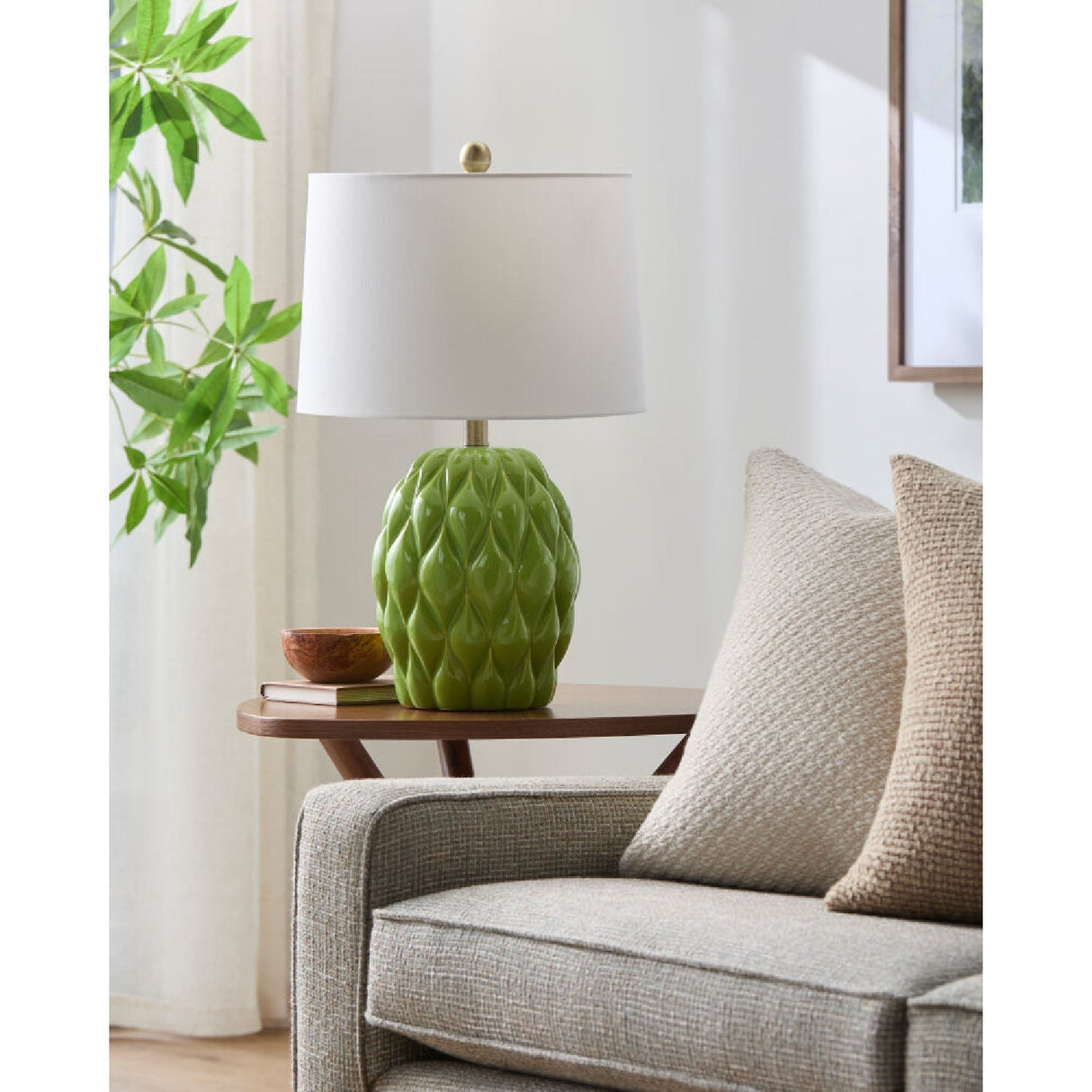 Modern European furniture - Reliefed Ceramic Accent Table Lamp - www.oroa.com