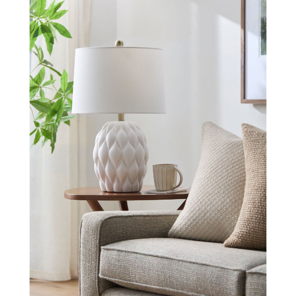 Modern European furniture - Reliefed Ceramic Accent Table Lamp - www.oroa.com