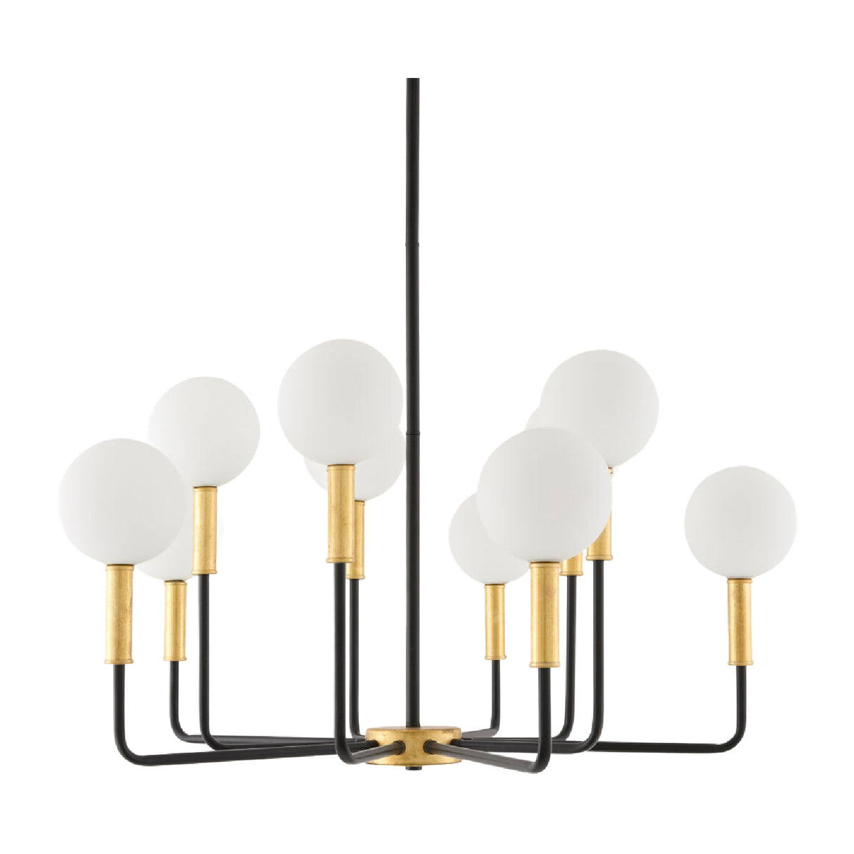 10-Light White Glass Chandelier | Oroa.com