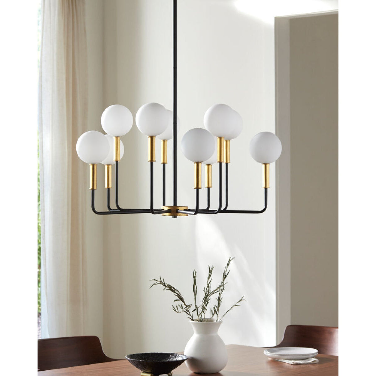Modern European furniture - 10-Light White Glass Chandelier - www.oroa.com