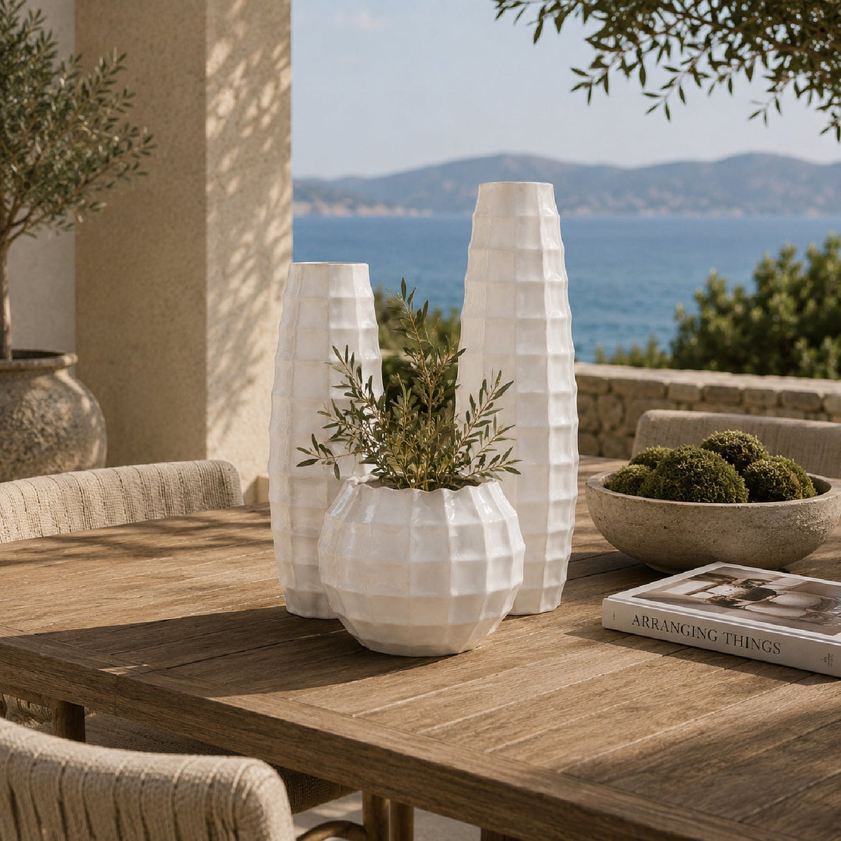 Modern European furniture - Glazed Ceramic Outdoor Vases (3) - www.oroa.com