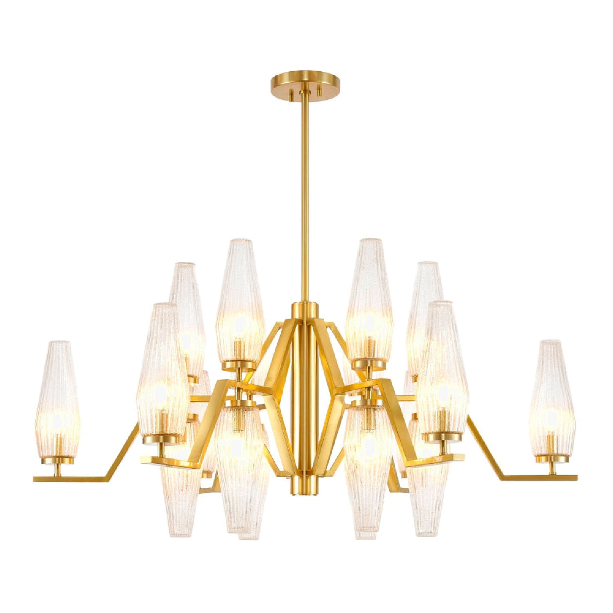 Modern European furniture - Ribbed Glass 18-Light Chandelier - www.oroa.com