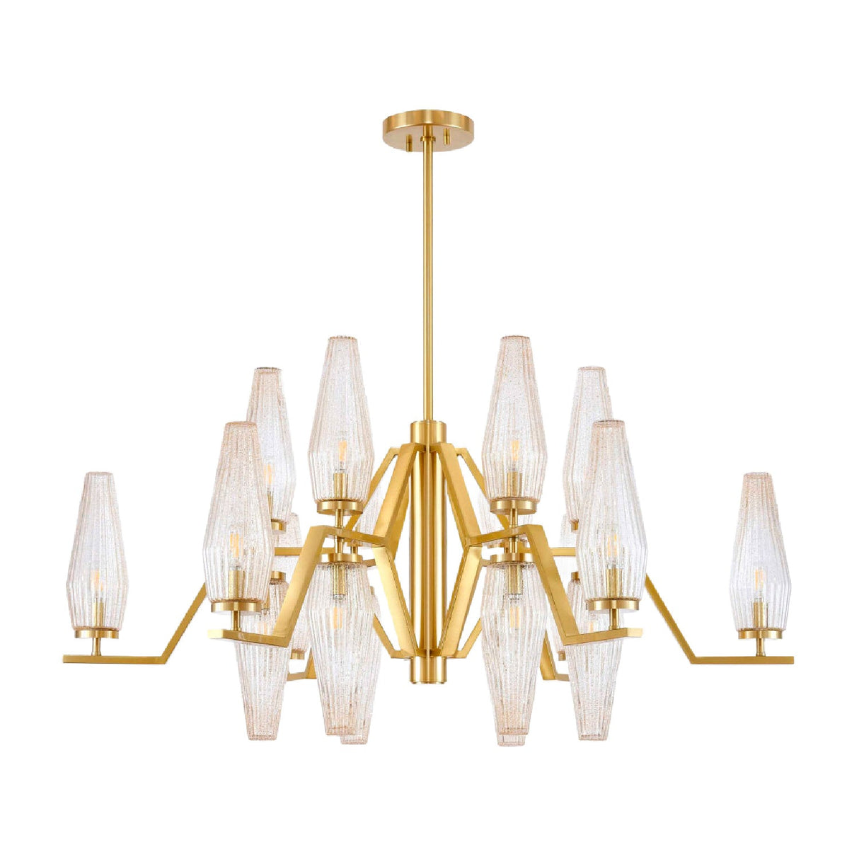 Modern European furniture - Ribbed Glass 18-Light Chandelier - www.oroa.com