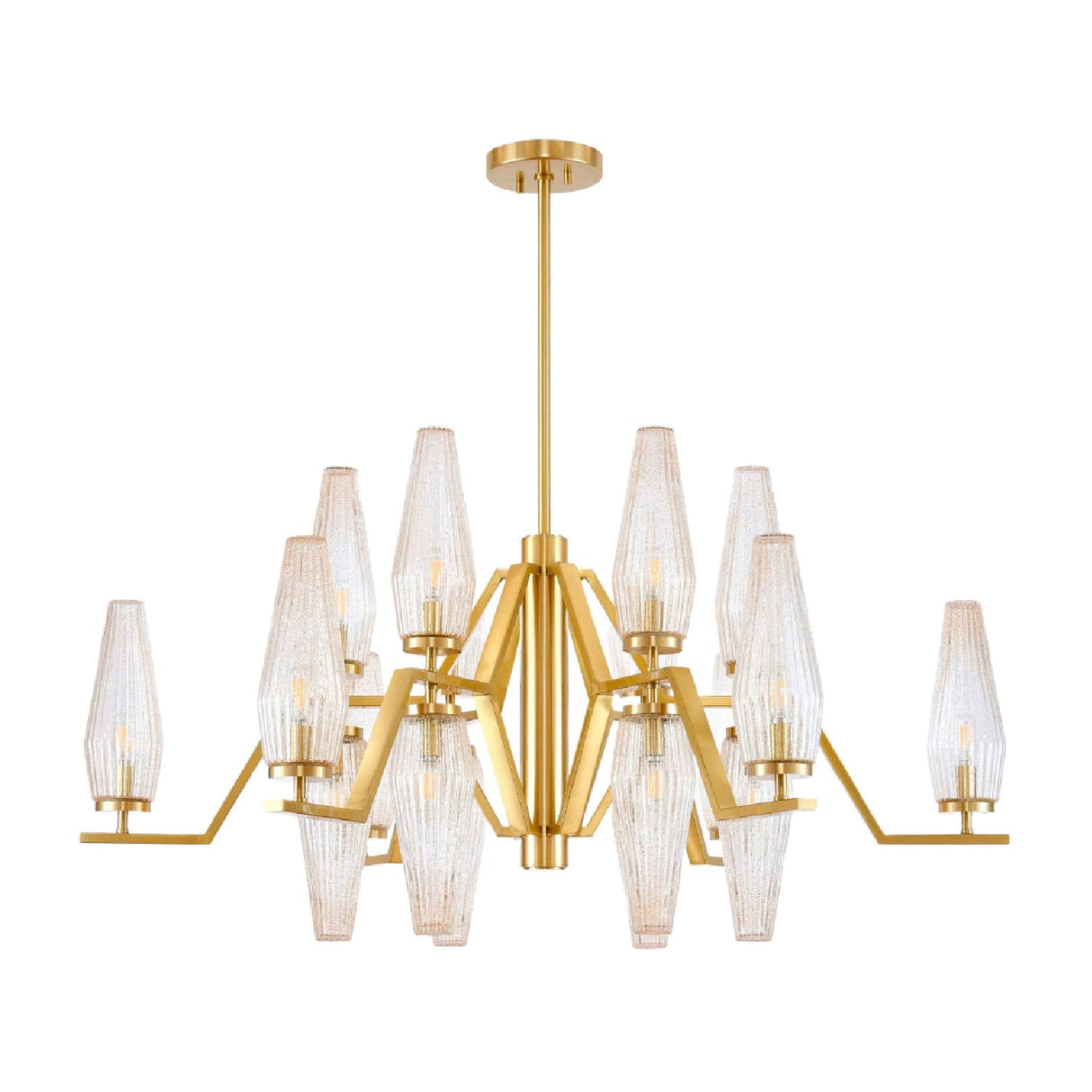 Modern European furniture - Ribbed Glass 18-Light Chandelier - www.oroa.com