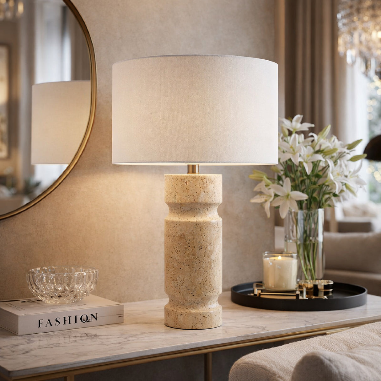 White Jute Accent Table Lamp | Oroa.com