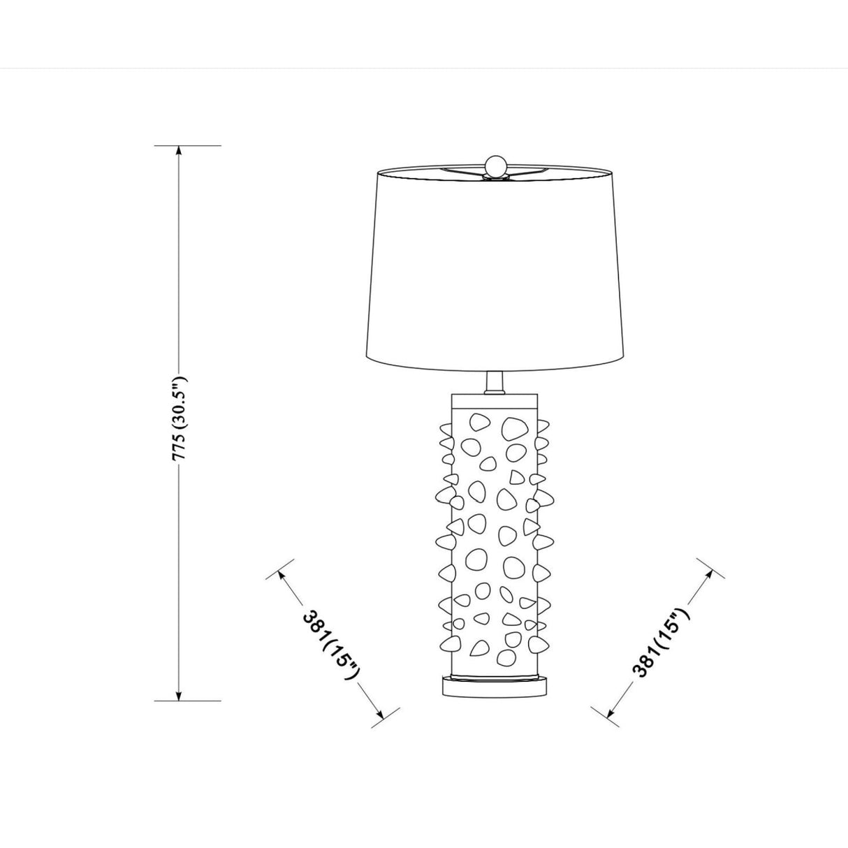 Modern European furniture - Spike Studded Ceramic Table Lamp - www.oroa.com