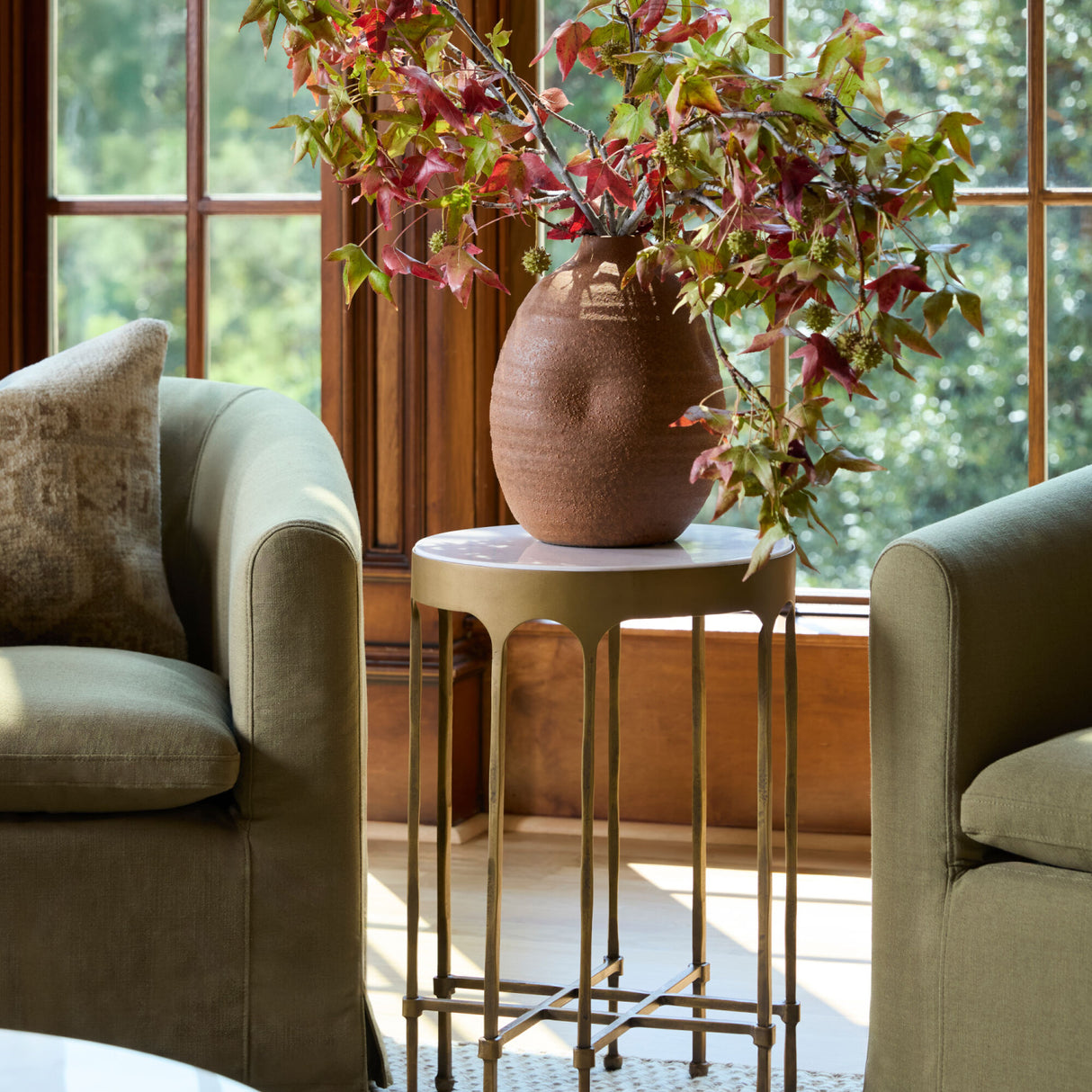 Modern European furniture - Terracotta Glazed Ceramic Vase - www.oroa.com