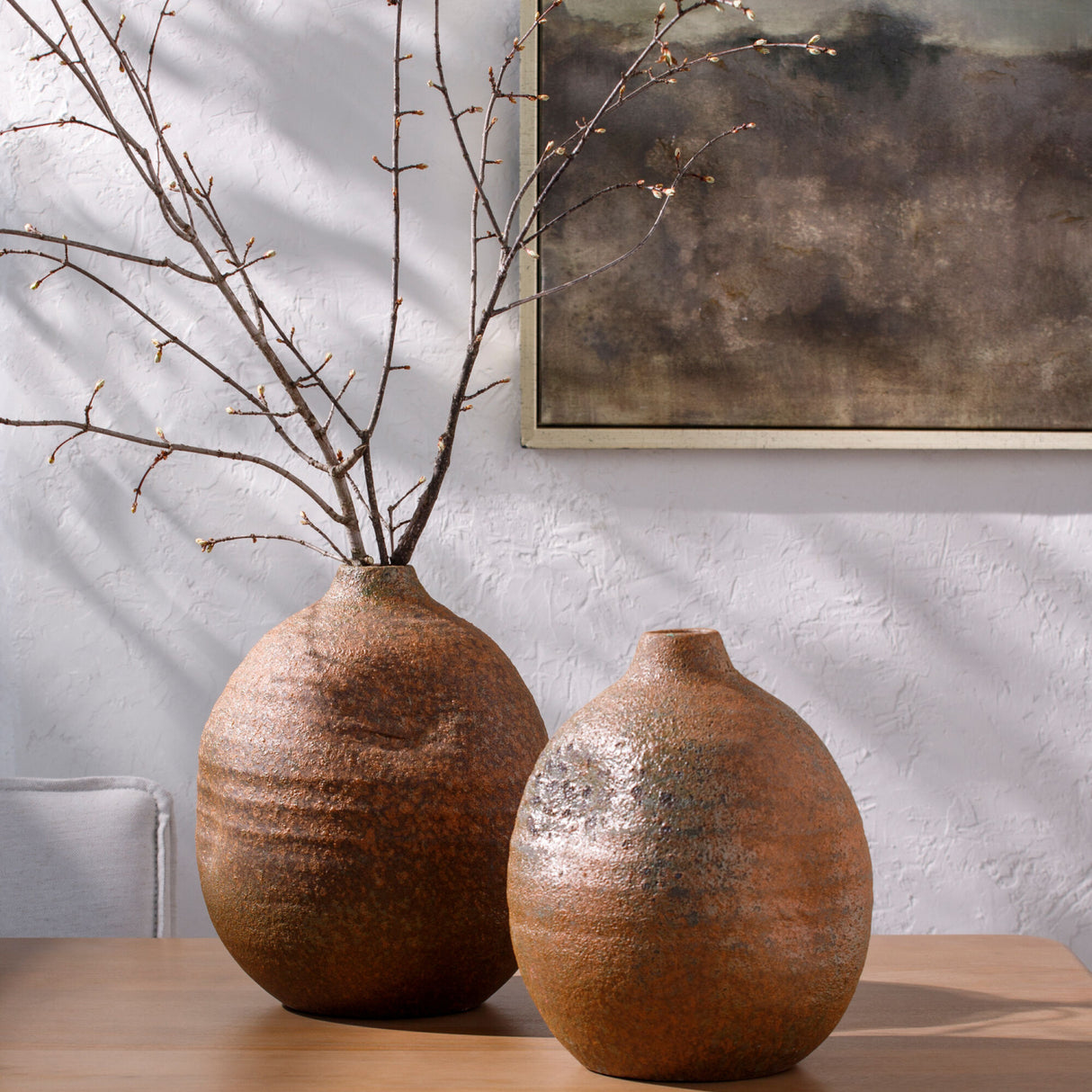 Modern European furniture - Terracotta Glazed Ceramic Vase - www.oroa.com