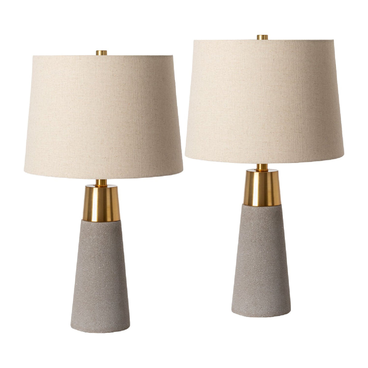 Modern European furniture - Beige Linen Concrete Table Lamps (2) - www.oroa.com