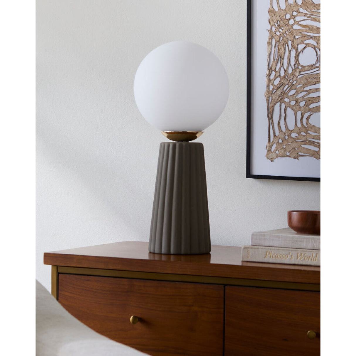 Modern European furniture - Fluted Ceramic Glass Table Lamp - www.oroa.com