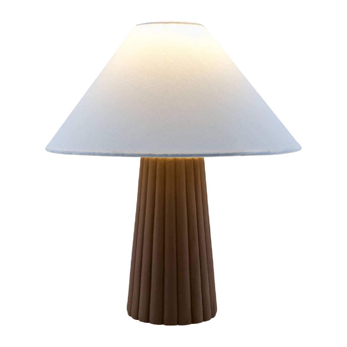 Modern European furniture - Fluted Ceramic Linen Table Lamp - www.oroa.com