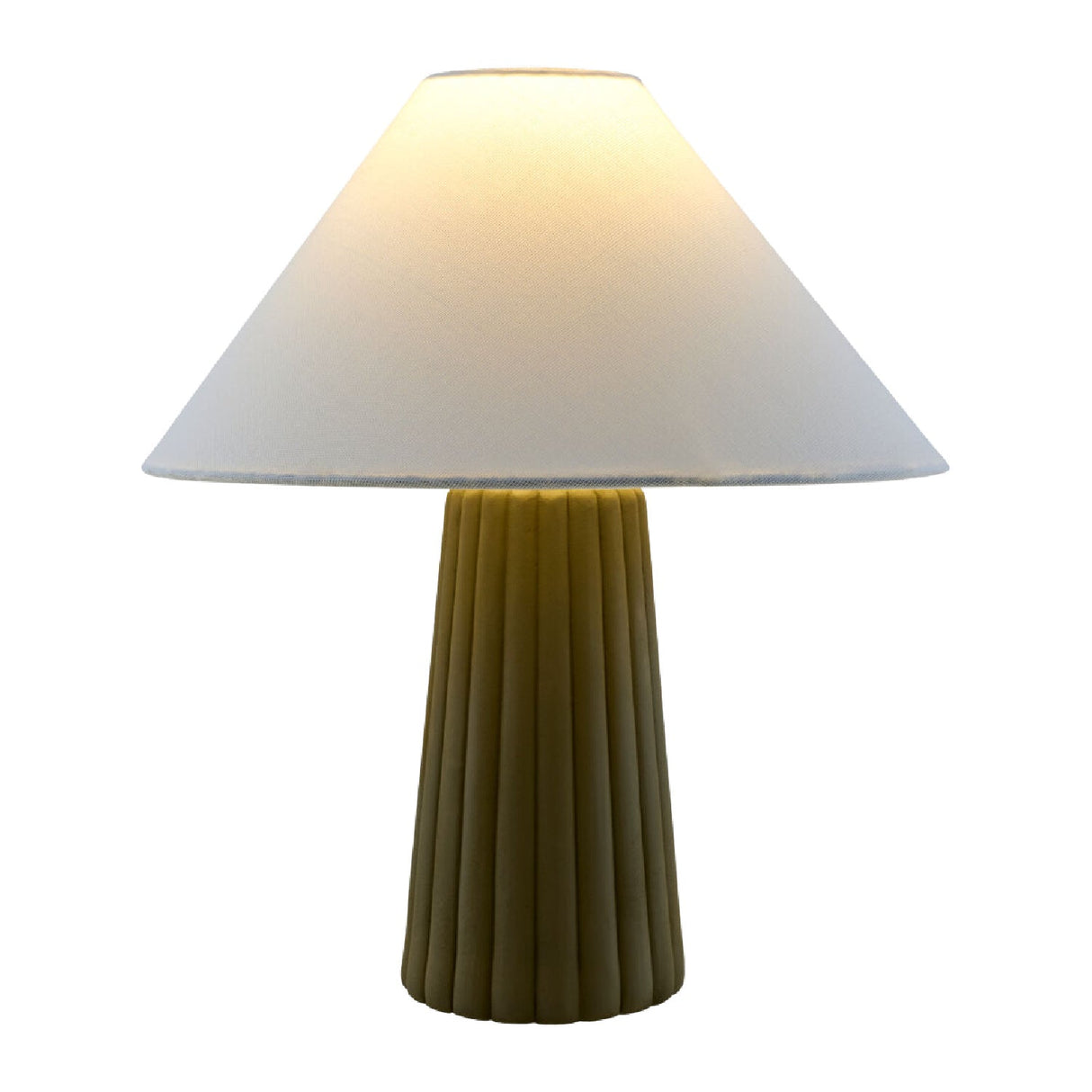 Modern European furniture - Fluted Ceramic Linen Table Lamp - www.oroa.com
