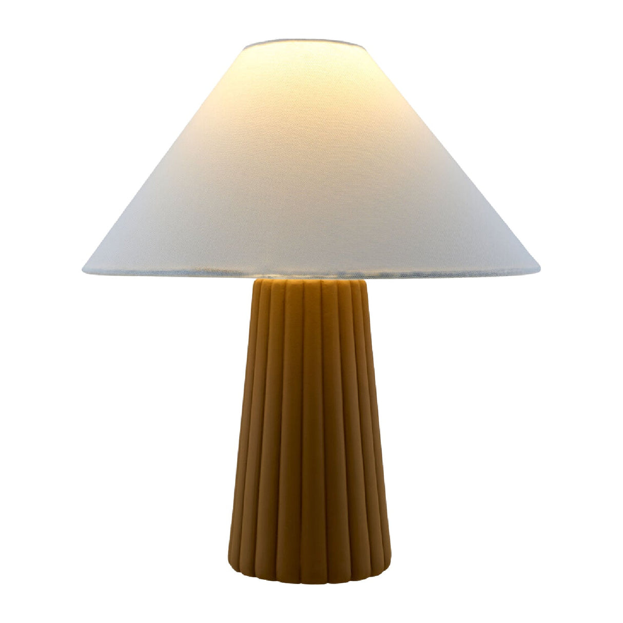 Modern European furniture - Fluted Ceramic Linen Table Lamp - www.oroa.com