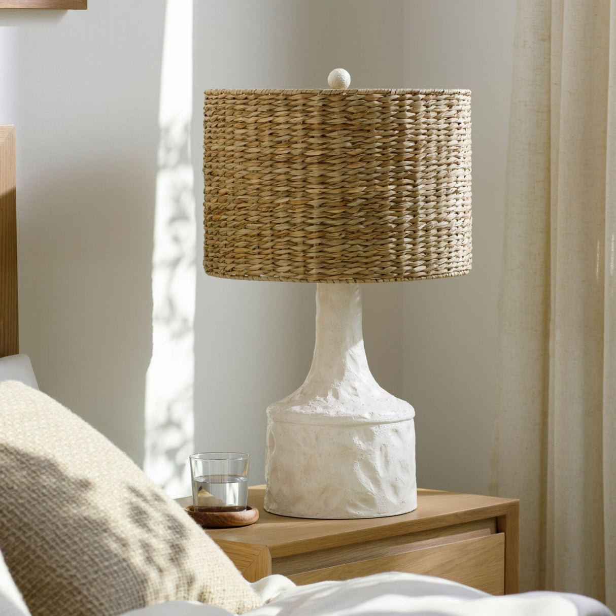 Modern European furniture - Tan Seagrass Accent Table Lamp - www.oroa.com
