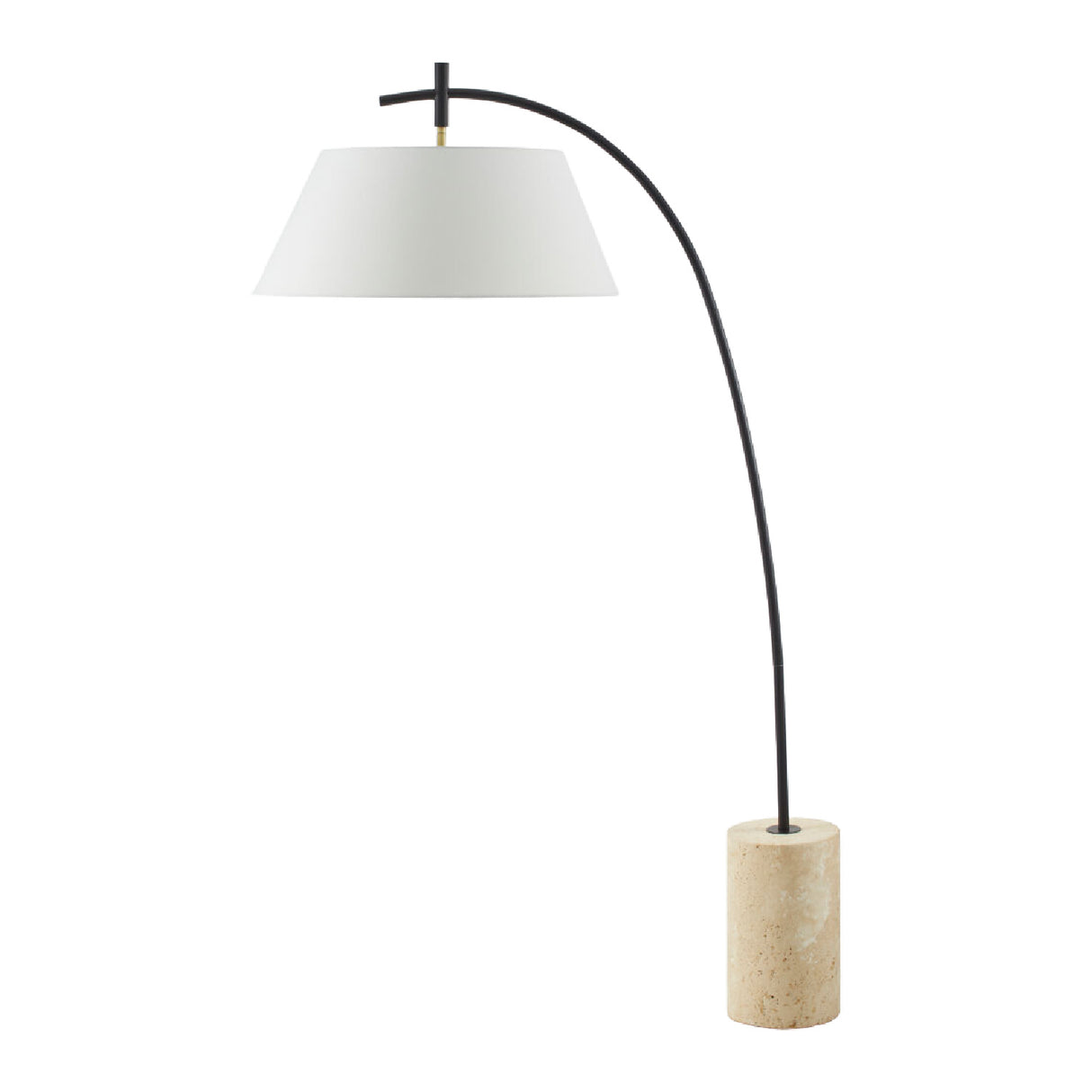 White Linen Tilted Floor Lamp | Oroa.com