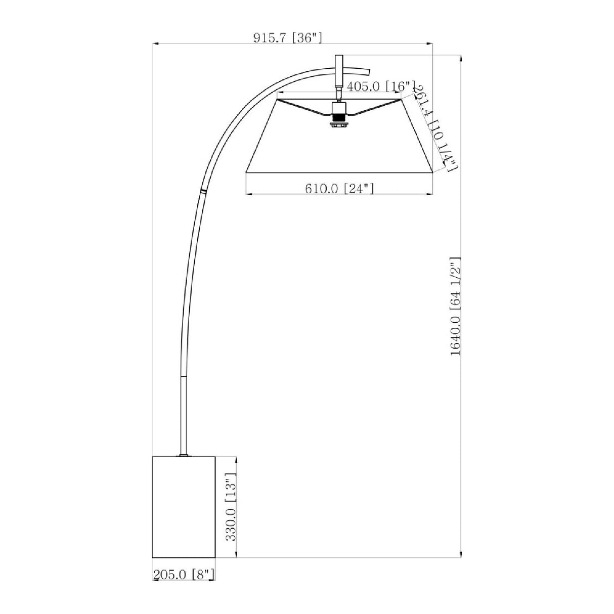 White Linen Tilted Floor Lamp | Oroa.com