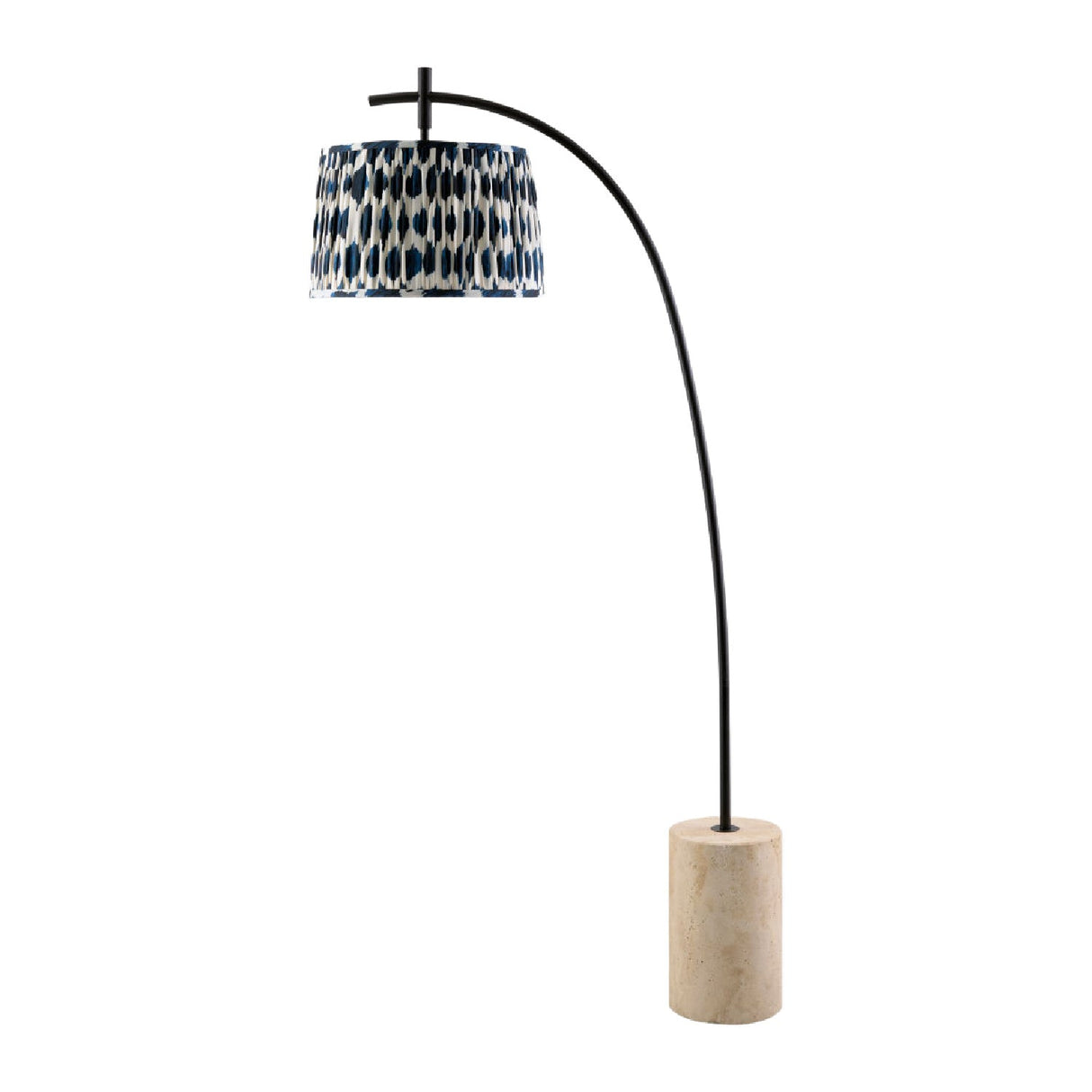 Modern European furniture - Patterned Blue Linen Floor Lamp - www.oroa.com