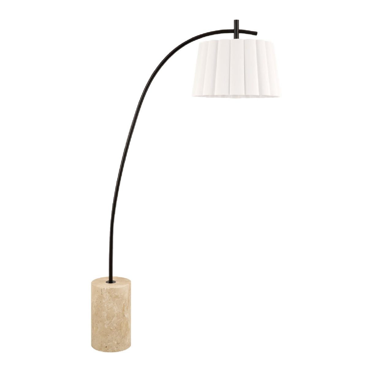 White Linen Scalloped Floor Lamp | Oroa.com