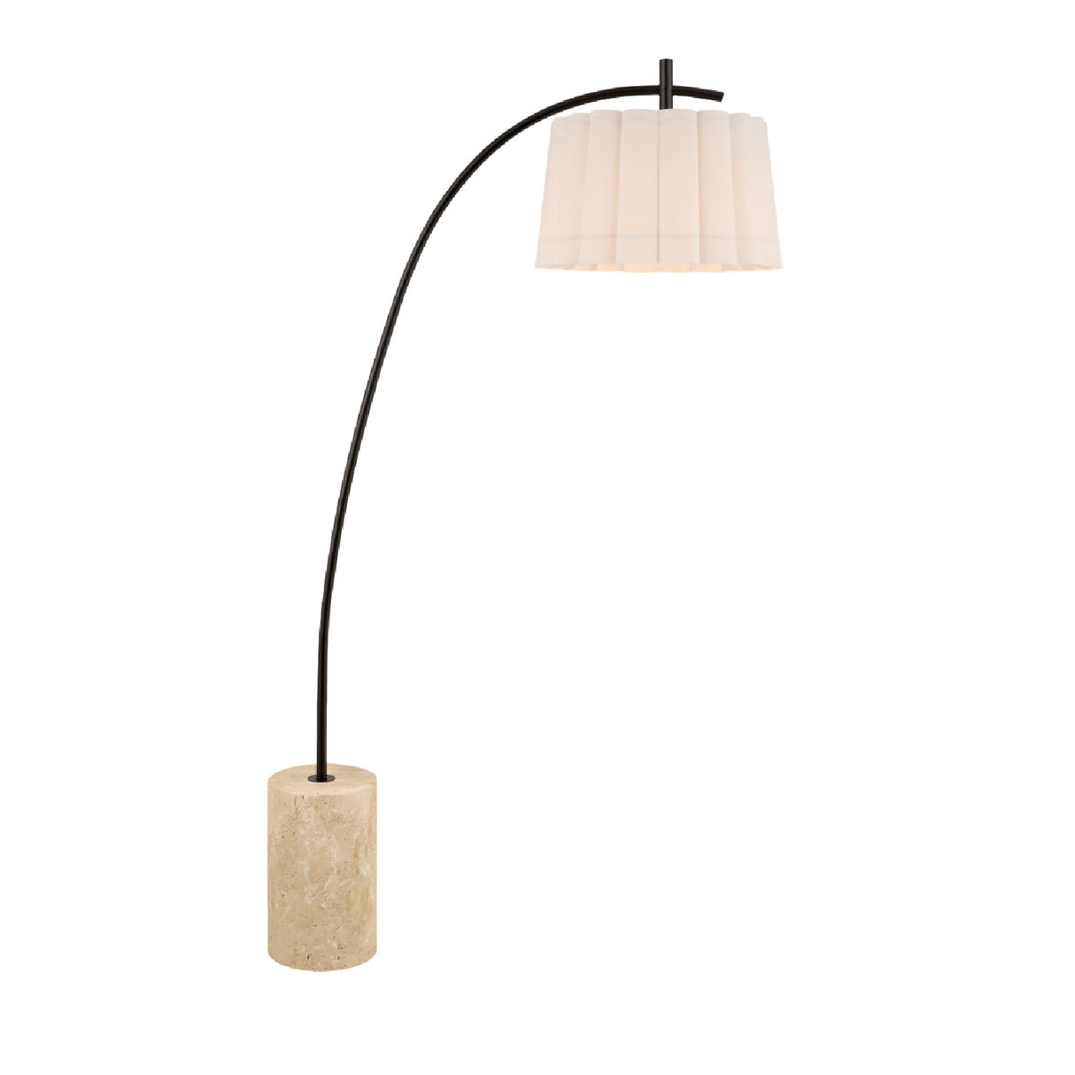 White Linen Scalloped Floor Lamp | Oroa.com