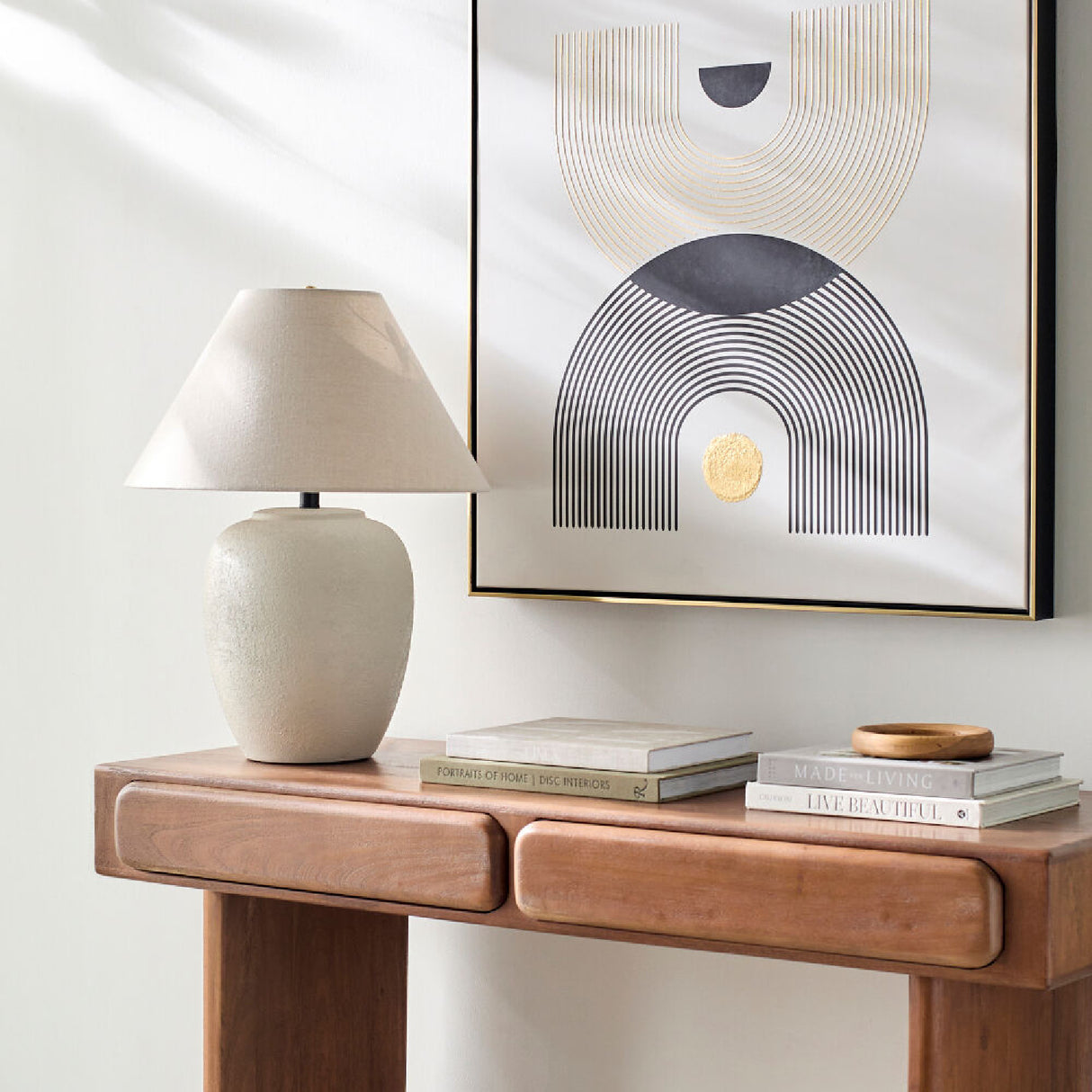 Beige Empire Shade Table Lamp | Oroa.com