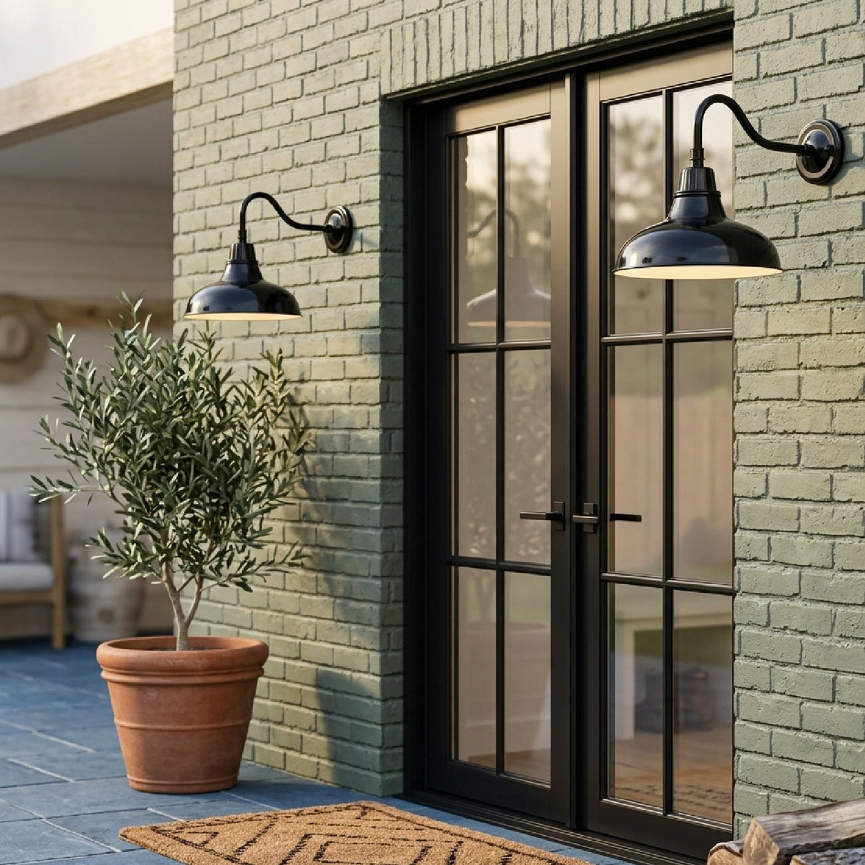 Modern European furniture - Metal Shade Outdoor Wall Lamps (2) - www.oroa.com