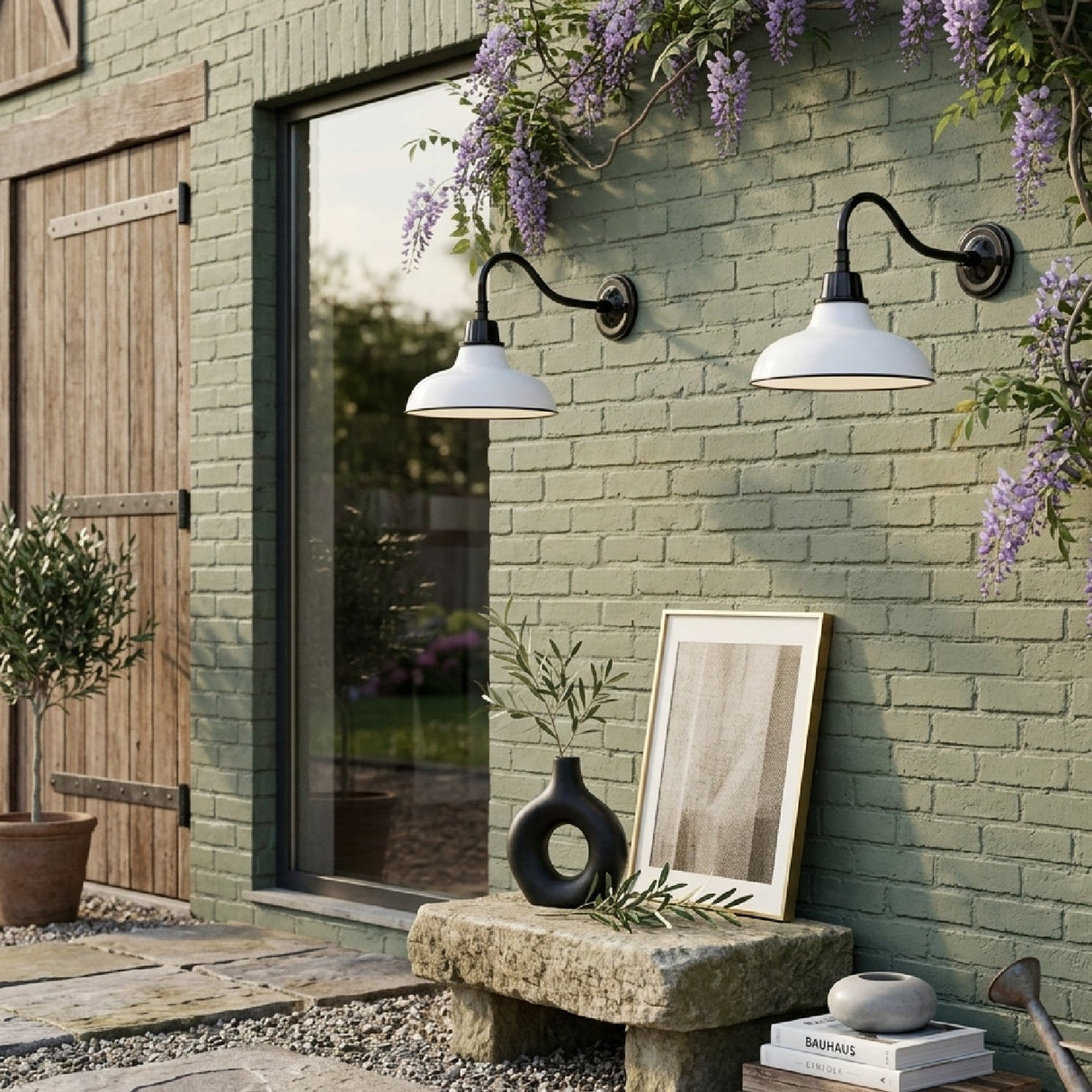 Modern European furniture - Metal Shade Outdoor Wall Lamps (2) - www.oroa.com