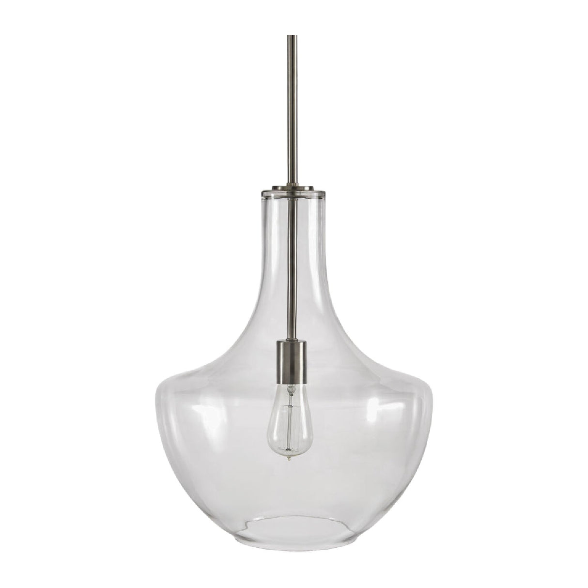 Modern European furniture - Clear Glass Silver Pendant Light - www.oroa.com