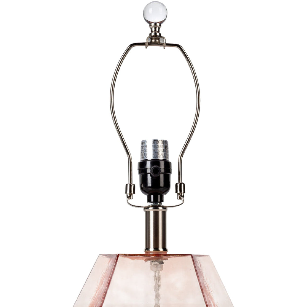 Modern European furniture - Clear Pink Glass Table Lamp - www.oroa.com
