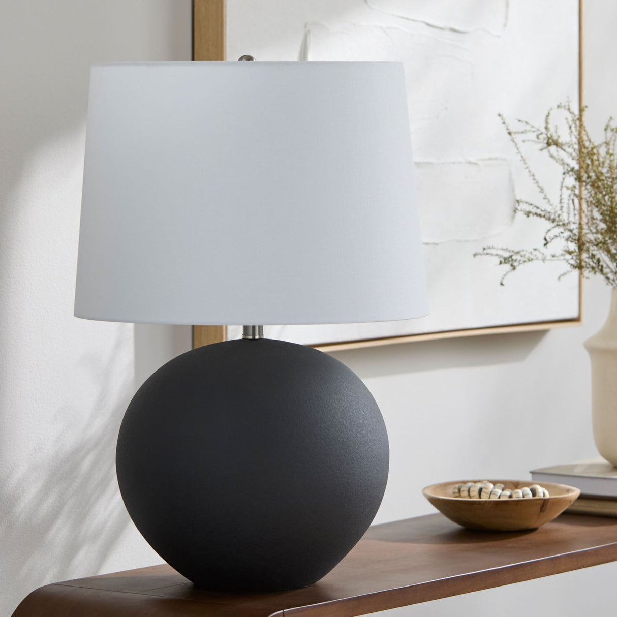 Modern European furniture - Glazed Ceramic Linen Table Lamp - www.oroa.com