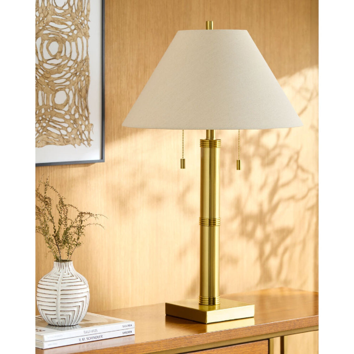 Modern European furniture - Taupe Linen Accent Table Lamp - www.oroa.com