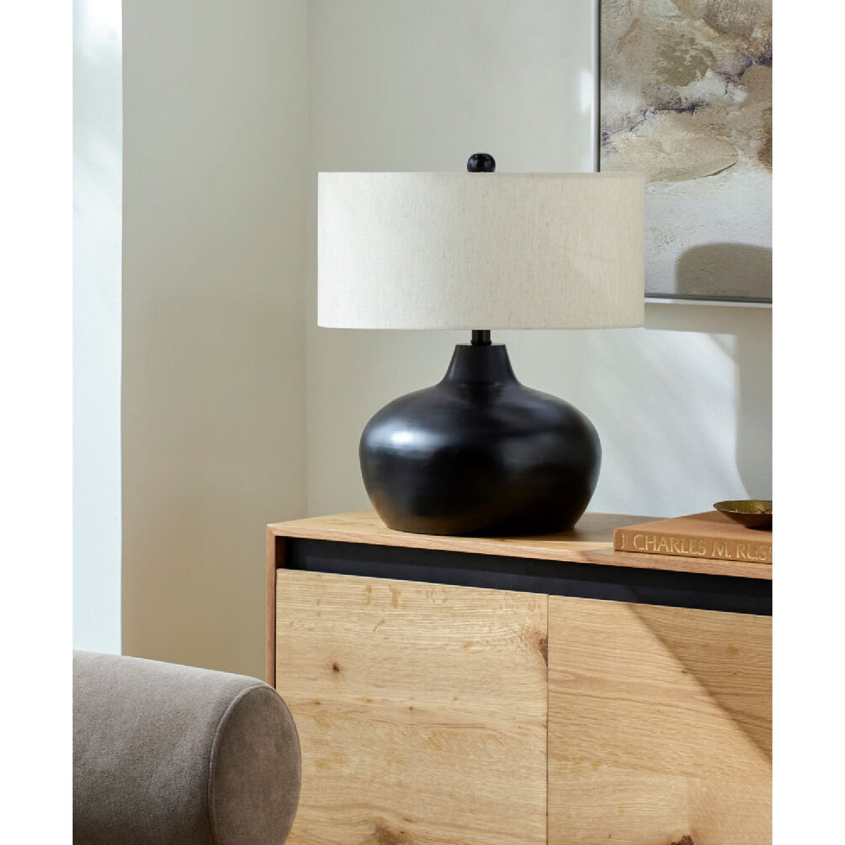 Modern European furniture - Black Iron Accent Table Lamp - www.oroa.com