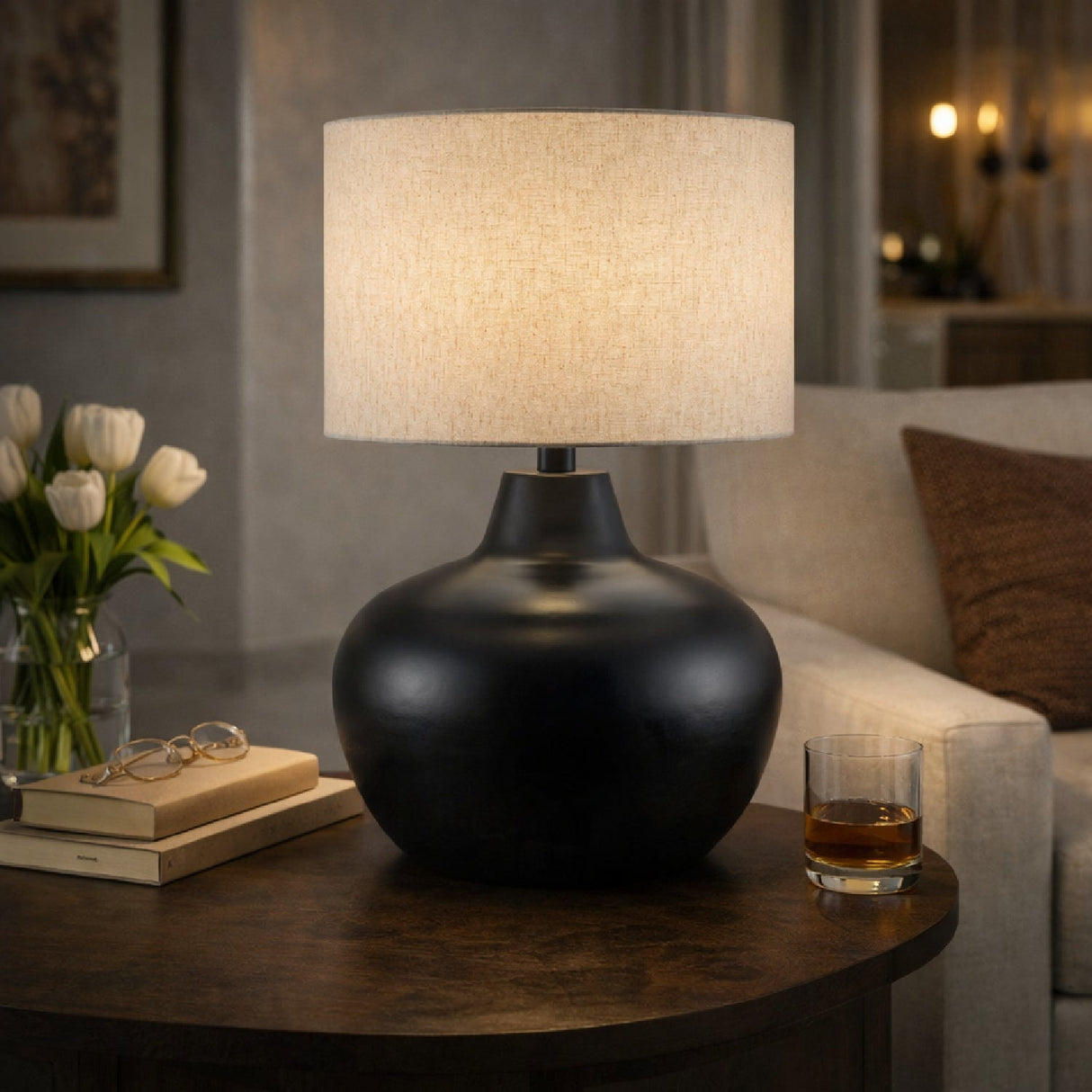 Modern European furniture - Black Iron Accent Table Lamp - www.oroa.com