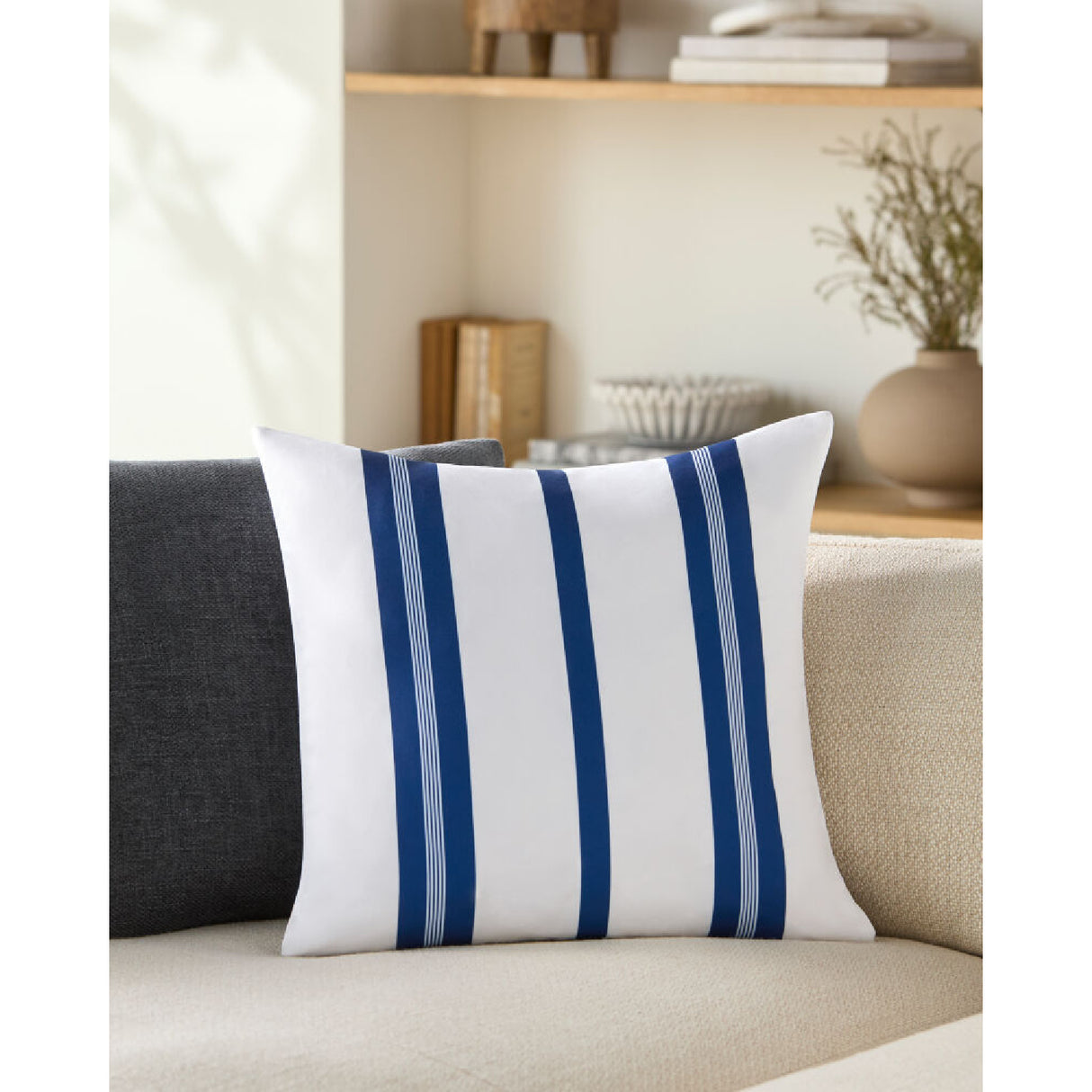 Modern European furniture - Blue Stripes Down Insert Pillow - www.oroa.com