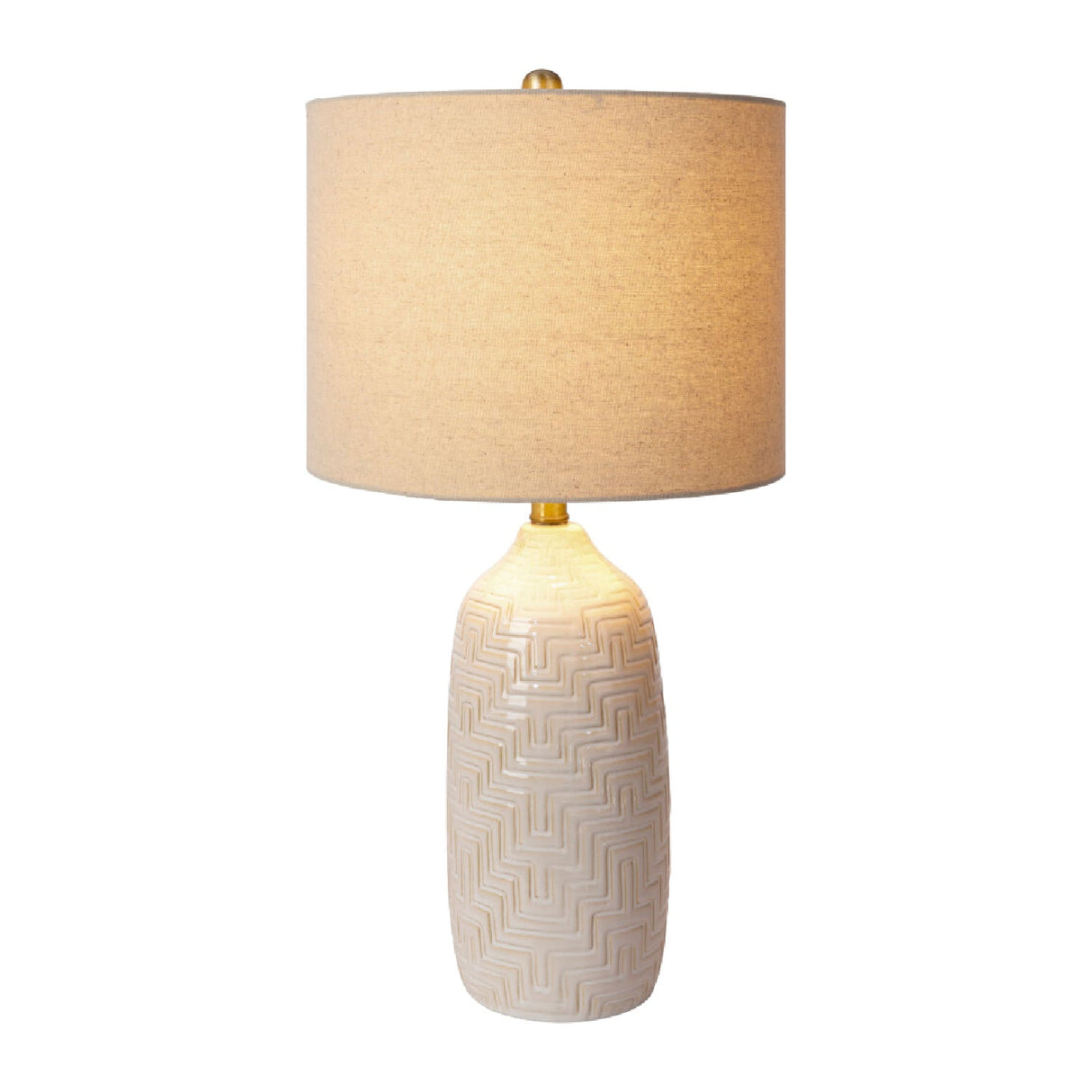 Modern European furniture - Glazed White Ceramic Table Lamp - www.oroa.com
