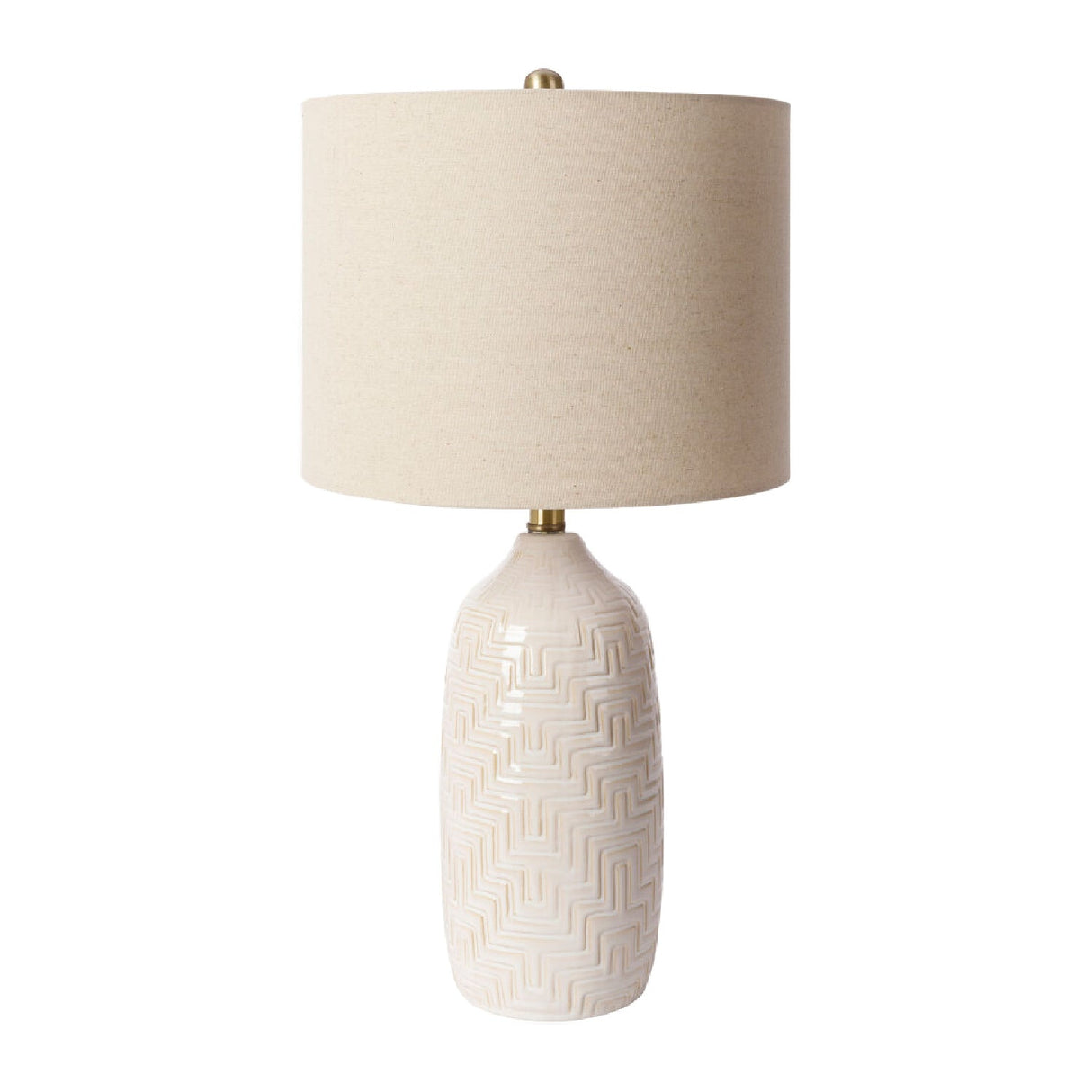 Modern European furniture - Glazed White Ceramic Table Lamp - www.oroa.com