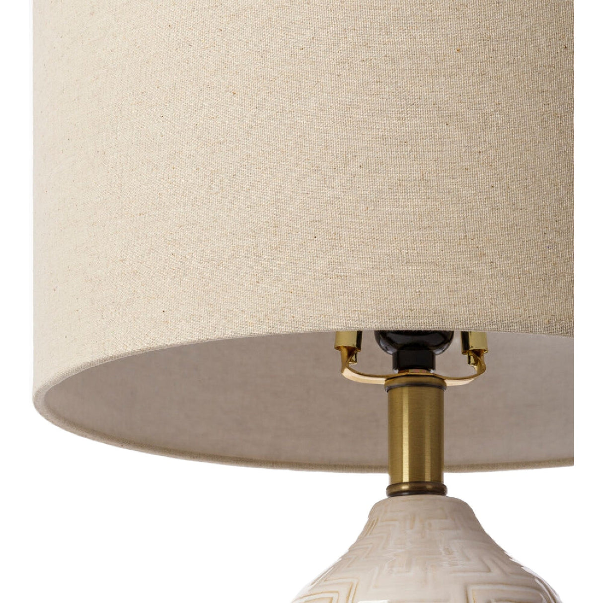 Modern European furniture - Glazed White Ceramic Table Lamp - www.oroa.com