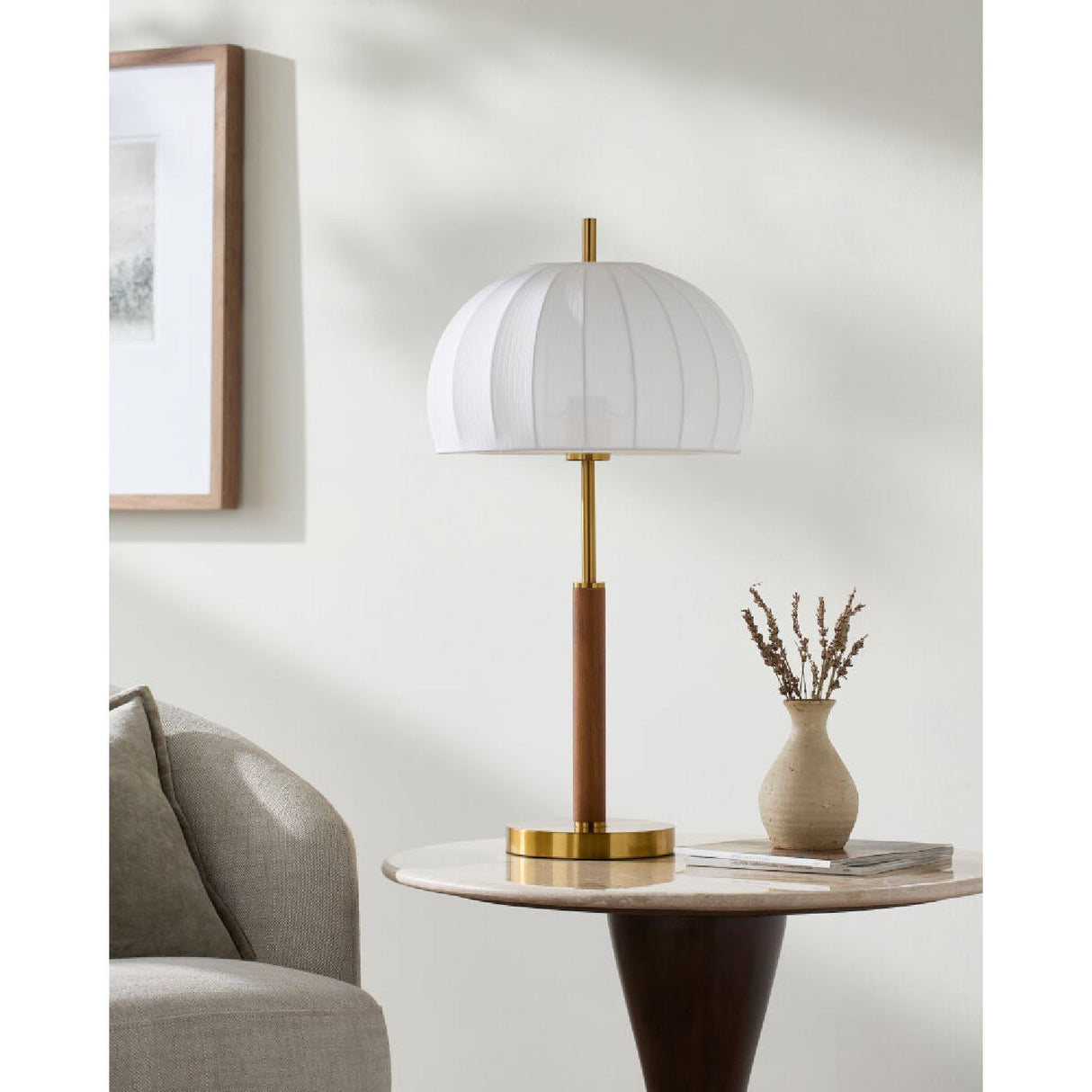 Modern European furniture - White Cotton Accent Table Lamp - www.oroa.com