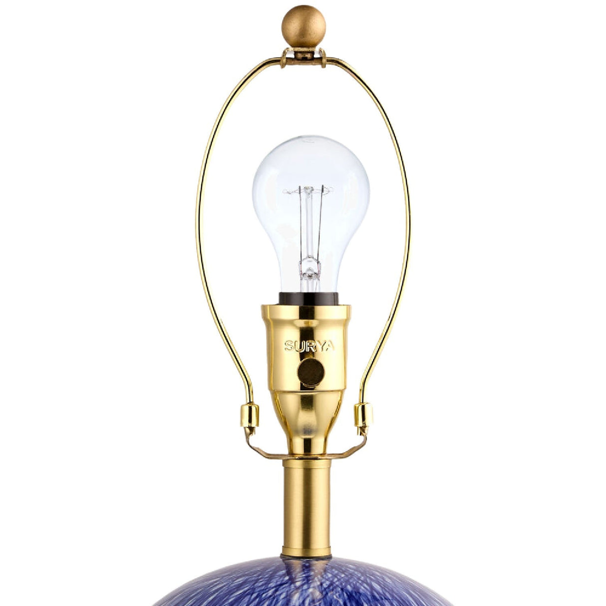 Modern European furniture - Glazed Blue Ceramic Table Lamp - www.oroa.com