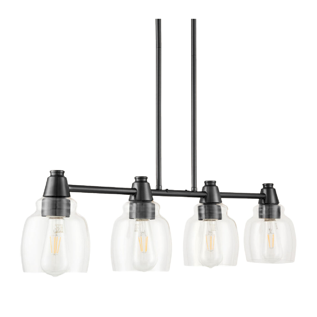 4-Light Glass Linear Chandelier | Oroa.com