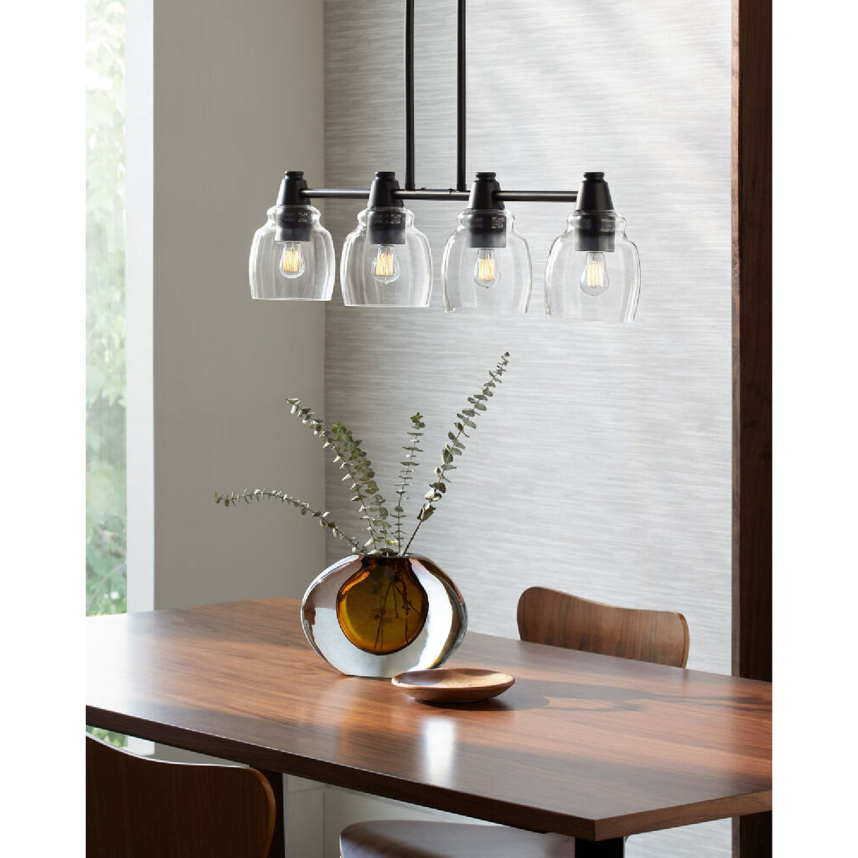 Modern European furniture - 4-Light Glass Linear Chandelier - www.oroa.com