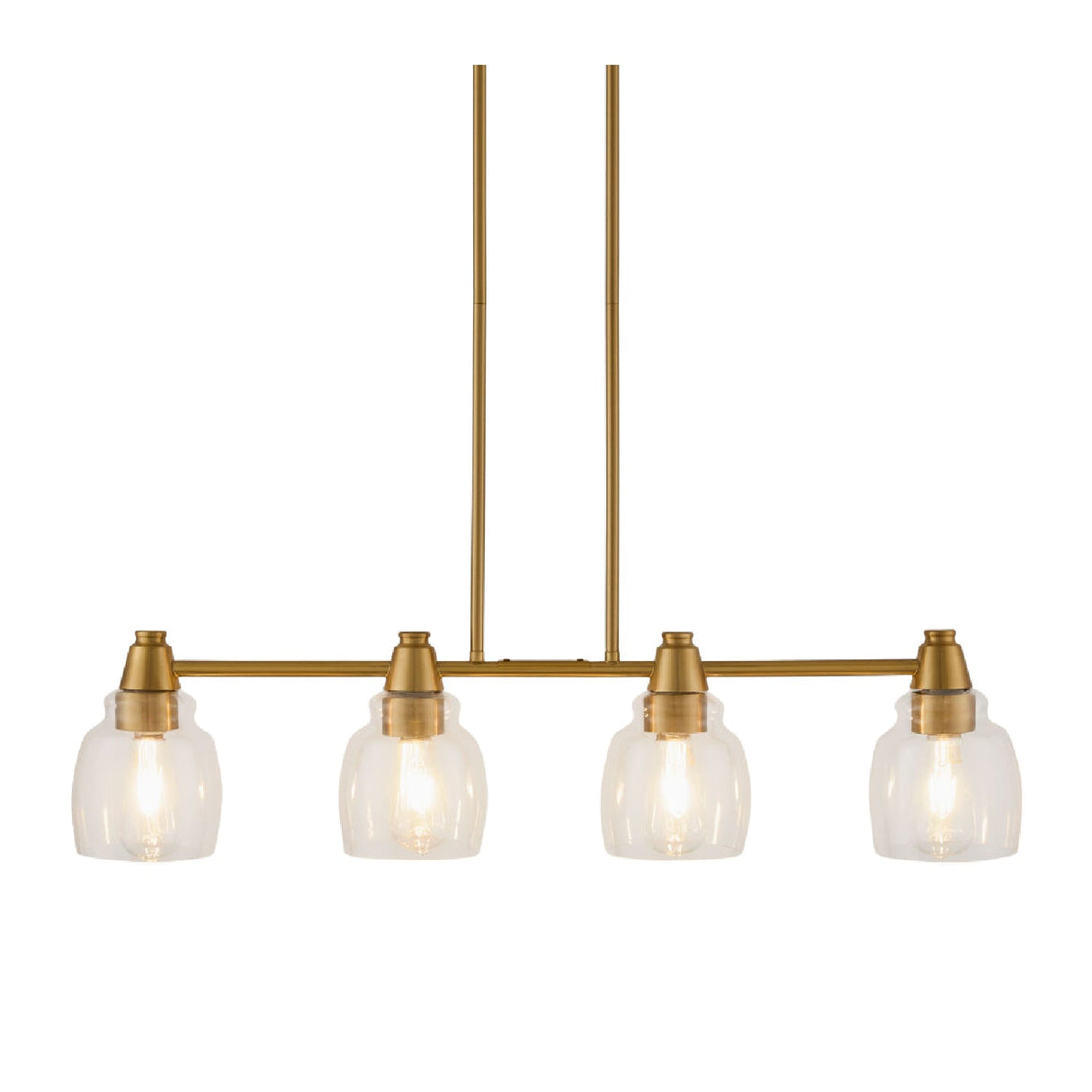Modern European furniture - 4-Light Glass Linear Chandelier - www.oroa.com