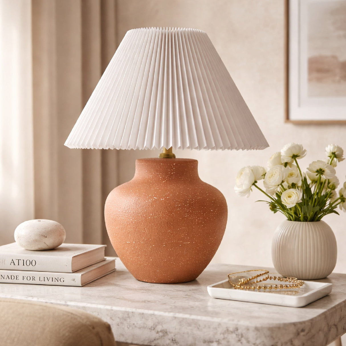 Modern European furniture - Glazed Red Ceramic Table Lamp - www.oroa.com