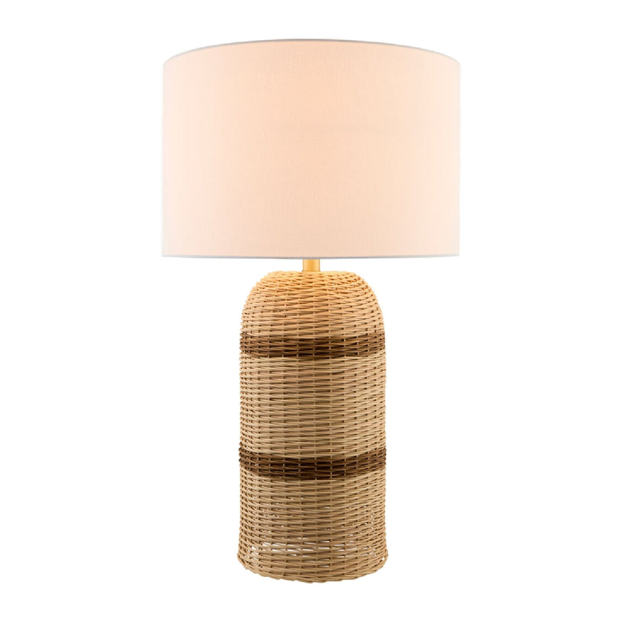 Modern European furniture - Beige Lined Rattan Table Lamp - www.oroa.com