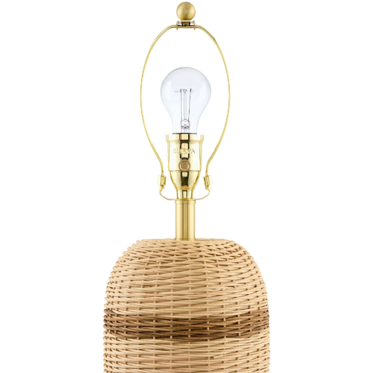 Modern European furniture - Beige Lined Rattan Table Lamp - www.oroa.com