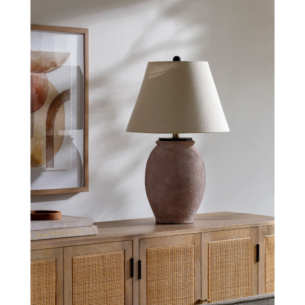 Modern European furniture - Brown Cement Accent Table Lamp - www.oroa.com