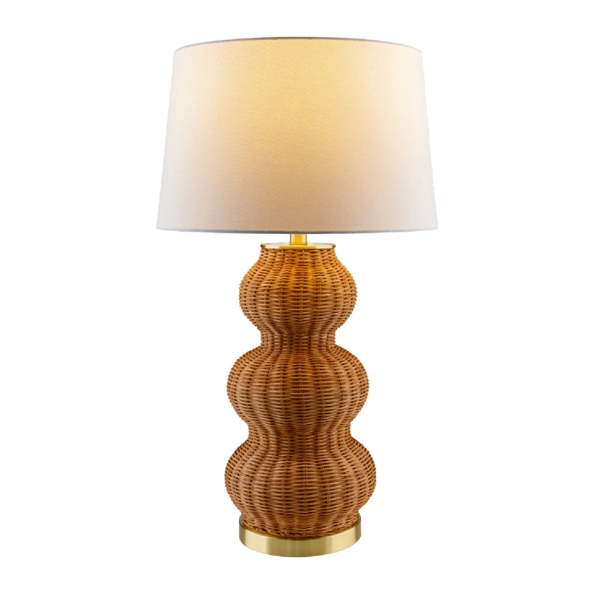 Modern European furniture - Wavy Rattan Linen Table Lamp - www.oroa.com
