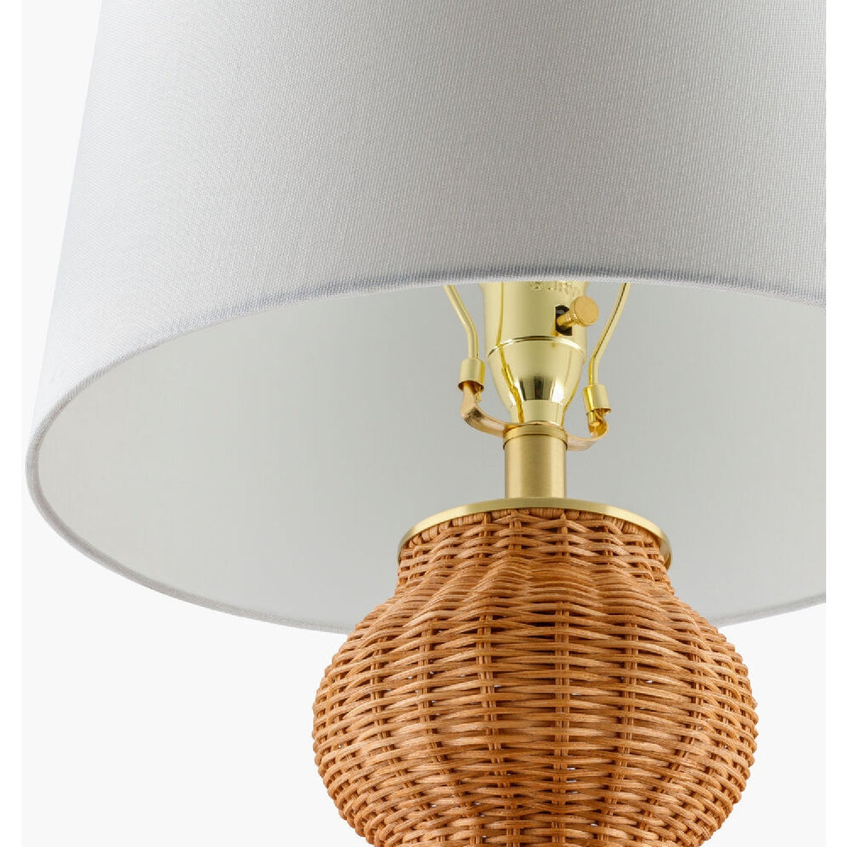 Modern European furniture - Wavy Rattan Linen Table Lamp - www.oroa.com